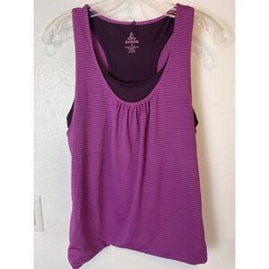 Prana Tank Top Women's Size Medium Pink Pilure Double Layer Hiking Top Athletic